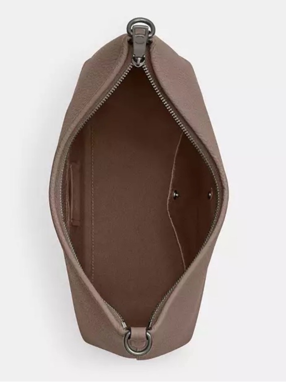 Coach Laurel Pebbled Leather Shoulder Bag in Dark Stone with gunmetal hardware - Picture 9 of 12